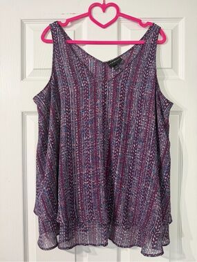 Lane Bryant Purple Patterned Sleeveless Camisole Size 16